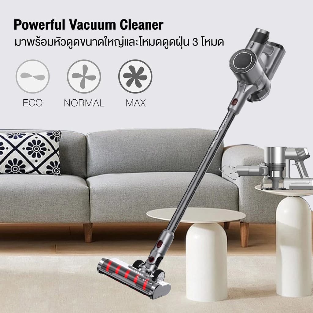 Mister Robot เครื่องดูดฝุ่น เครื่องดูดฝุ่นไร้สาย รุ่น Cordless Vac Pro มาพร้อมกับหัวอุปกรณ์เสริม 5 รูปแบบการใช้งาน
