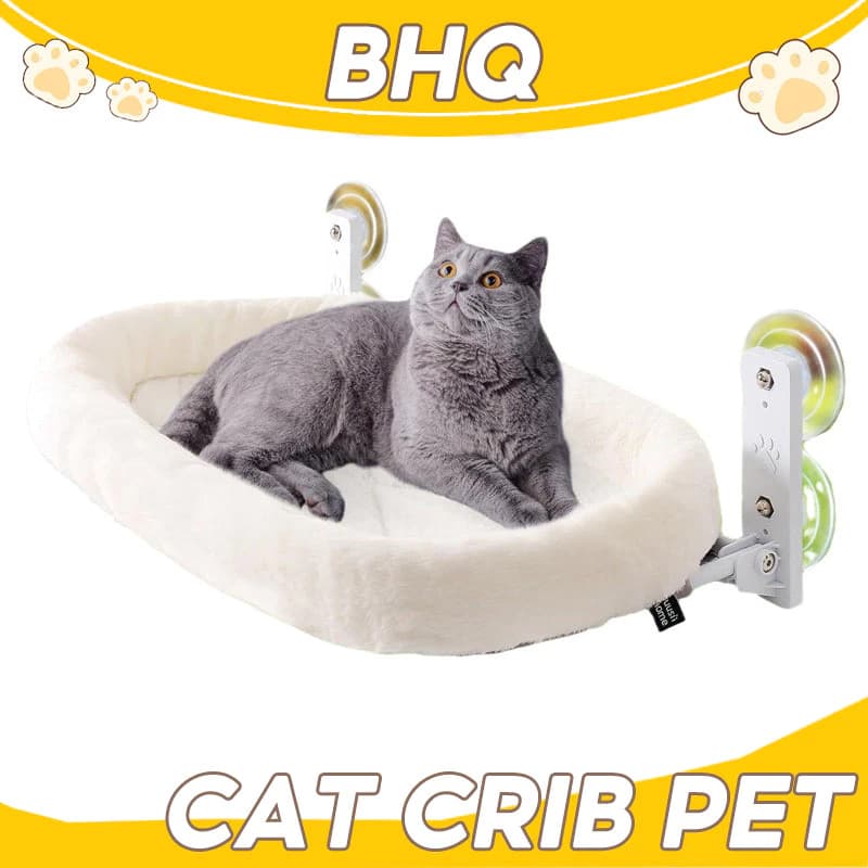 Cat Crib Pet Hanging Bed Mirror Cat Crib ไร้สายพับได้ 18 กก. ไม่หลุดจากที่นอนแมวง่าย