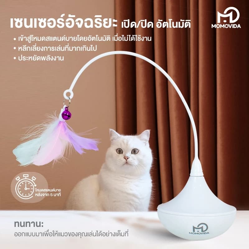 ของเล่นตกแมวอัตโมมัติ ไม้ตกแมวอัตโนมัติ+ เลเซอร์ของเล่นแมว เลเซอร์ล่อแมว