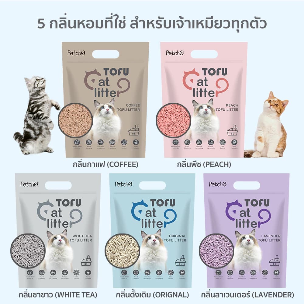 (ยกลัง 8 ถุง) ทรายแมวเต้าหู้ ทรายแมว ทรายเต้าหู้ ออร์แกนิค100% ผลิตจากกากถั่วเหลืองธรรมชาติ