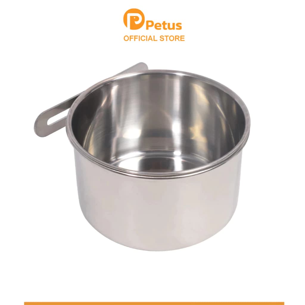 ชามอาหารสัตว์เลี้ยง ที่ใส่อาหารสัตว์เลี้ยง ชามสแตนเลส มี 3 ขนาด แบบแขวนกรง Steel Pet Basin