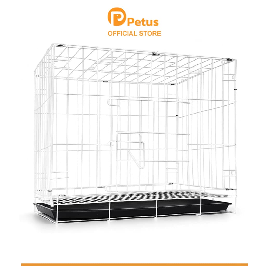 กรงสัตว์เลี้ยง กรงสัตว์พับได้ Pet cage ซี่กรงห่าง 4ซม. กรงสำหรับ สุนัข แมว หรือกระต่าย ขนาด 50 60 และ 70cm.